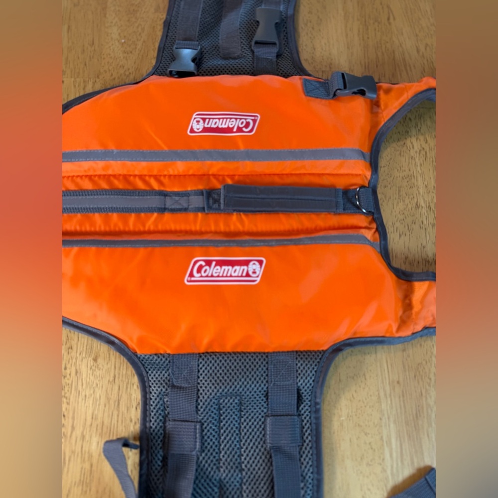 Coleman Dog Life Vest Jacket Float Coat Orange Reflective Safety Small 15-30lbs - Picture 3 of 7